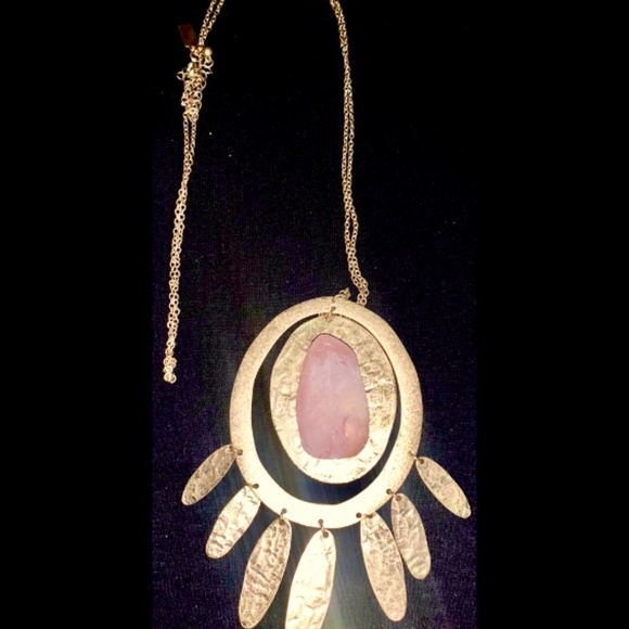 OOAK Canvas Rose Quartz Pendant - Picture 2 of 4